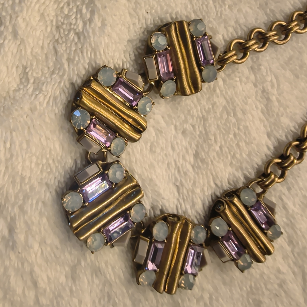 J. Crew Gold and Lavender Necklace
